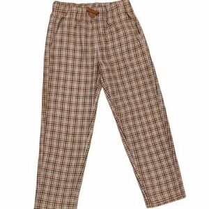 KIDS | H&M Boys Plaid Trousers in Tan and Brown | Size 6X